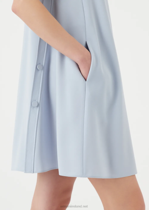 Women 086V80 Flared Dress In Technical Cady With Buttons Armani