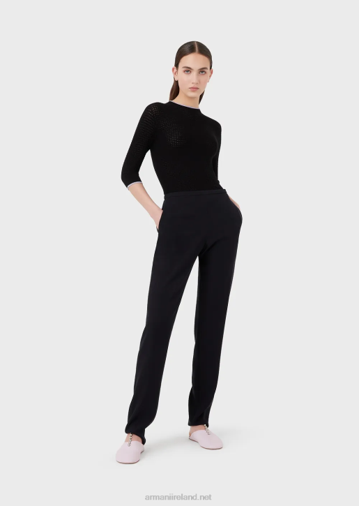 Women 086V192 Seamless Jumper In Micro-Perforated Fabric Armani Black