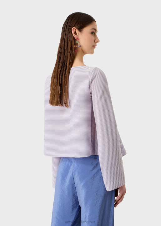 Women 086V197 Boat-Neck Jumper In Ribbed Barre Fabric Armani