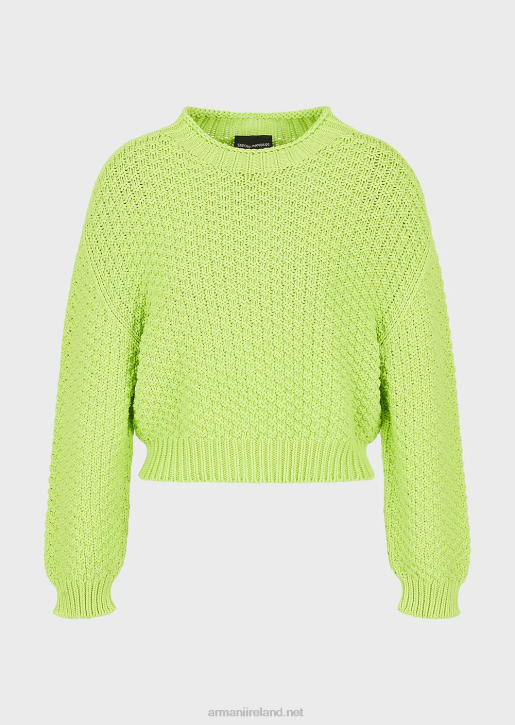 Women 086V205 Seamless Boxy-Fit Jumper With Moss-Stitch Knit Armani