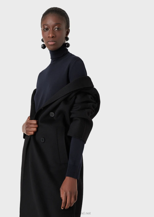 Women 086V225 Pure Virgin-Wool Rollneck Armani Blue