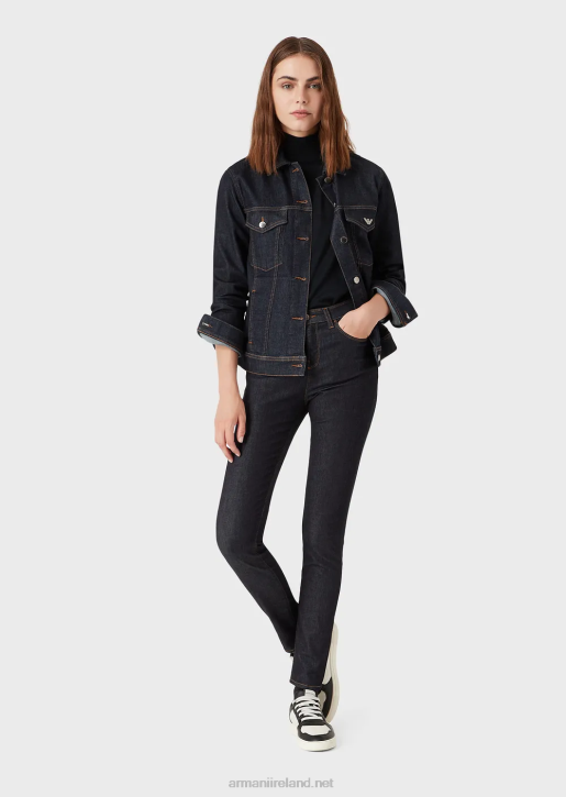 Women 086V245 Rinsed, Comfort-Denim Jacket Armani Navy Blue