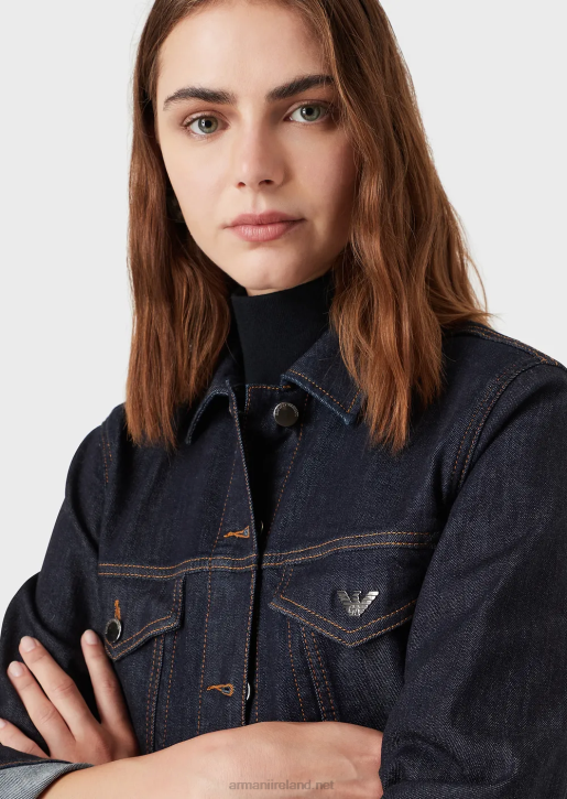 Women 086V245 Rinsed, Comfort-Denim Jacket Armani Navy Blue