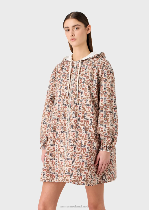 Women 086V248 Sustainable Collection Reversible Organic-Twill Parka With Hood And Drawstring Armani Milky White