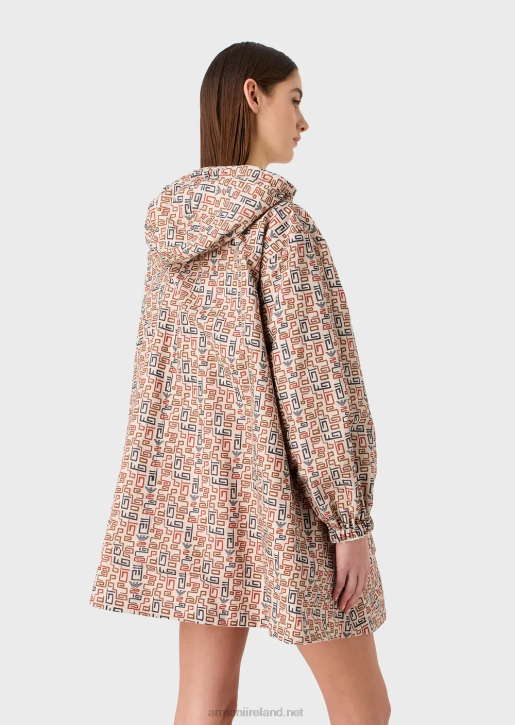 Women 086V248 Sustainable Collection Reversible Organic-Twill Parka With Hood And Drawstring Armani Milky White