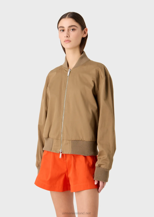 Women 086V252 Sustainable Collection Organic Twill Reversible Bomber Jacket Armani
