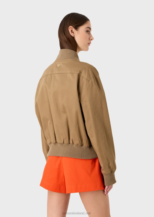 Women 086V252 Sustainable Collection Organic Twill Reversible Bomber Jacket Armani