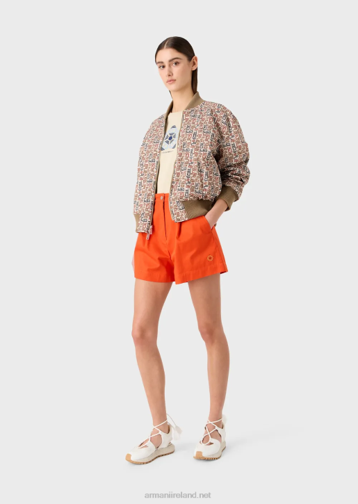 Women 086V252 Sustainable Collection Organic Twill Reversible Bomber Jacket Armani