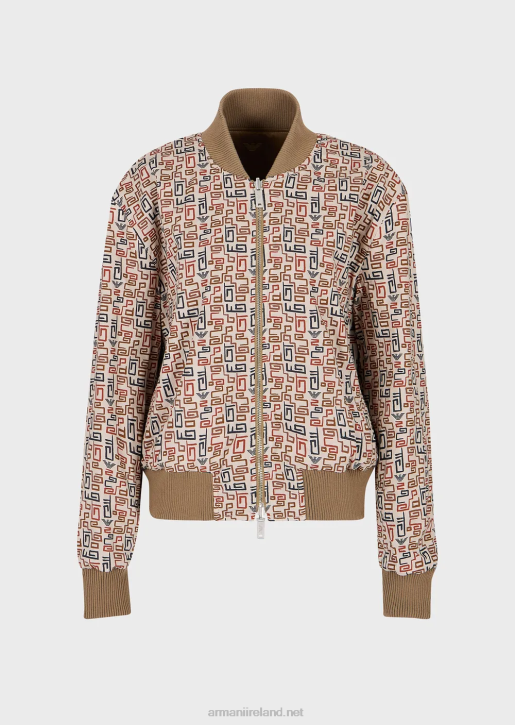 Women 086V252 Sustainable Collection Organic Twill Reversible Bomber Jacket Armani
