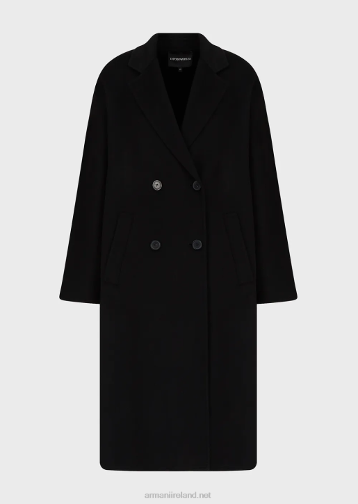 Women 086V253 Casentino Wool And Cashmere Double-Breasted Coat Armani Black