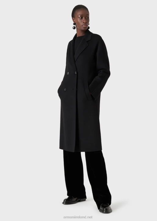 Women 086V253 Casentino Wool And Cashmere Double-Breasted Coat Armani Black