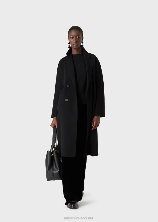 Women 086V253 Casentino Wool And Cashmere Double-Breasted Coat Armani Black