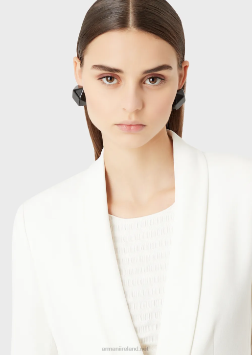 Women 086V415 Envers-Satin, Shawl-Collar Jacket Armani White