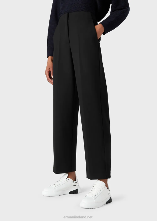 Women 086V255 Travel Essentials Recycled Stretch-Cady Trousers Armani Black