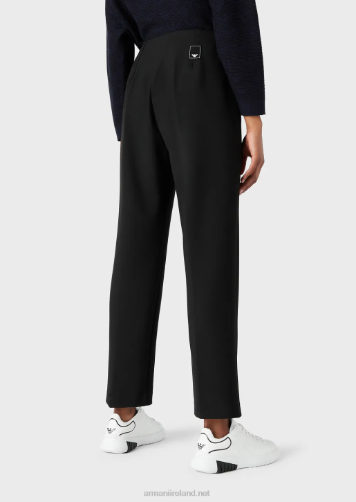 Women 086V255 Travel Essentials Recycled Stretch-Cady Trousers Armani Black