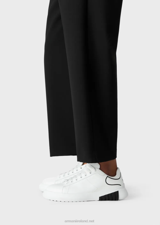 Women 086V255 Travel Essentials Recycled Stretch-Cady Trousers Armani Black