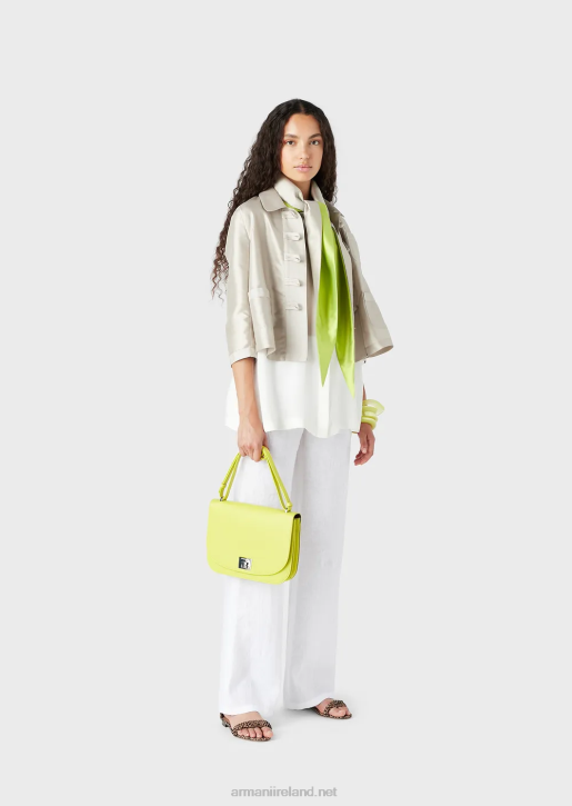 Women 086V260 Pure Linen Trousers With Elasticated Waist Armani White