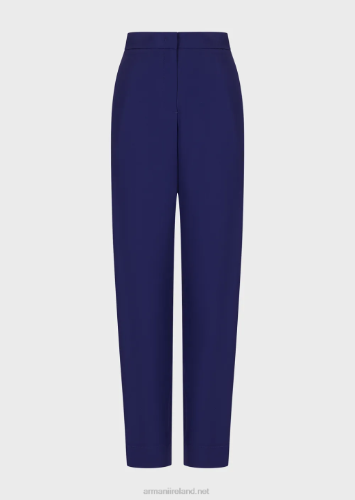 Women 086V275 High-Rise Waist 7/8 Trousers In Stretch Viscose Armani