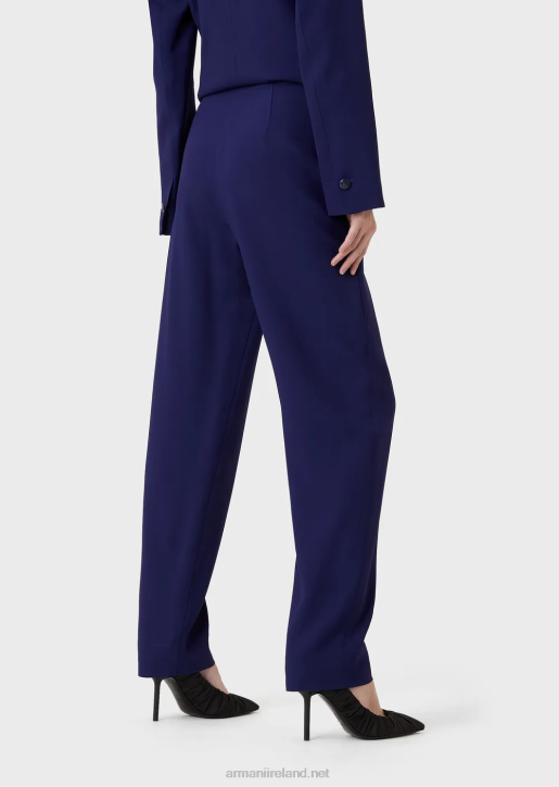 Women 086V275 High-Rise Waist 7/8 Trousers In Stretch Viscose Armani