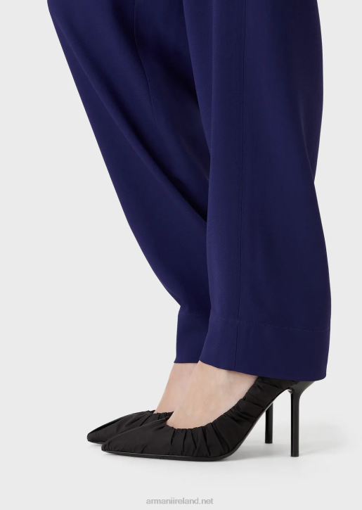 Women 086V275 High-Rise Waist 7/8 Trousers In Stretch Viscose Armani
