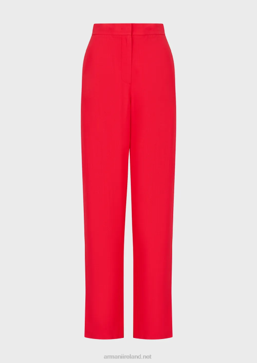 Women 086V276 High-Rise Waist 7/8 Trousers In Stretch Viscose Armani