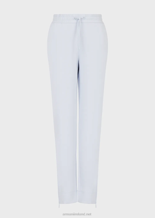 Women 086V279 Double-Jersey Trousers With Drawstring And Zip At The Hem Armani Azure