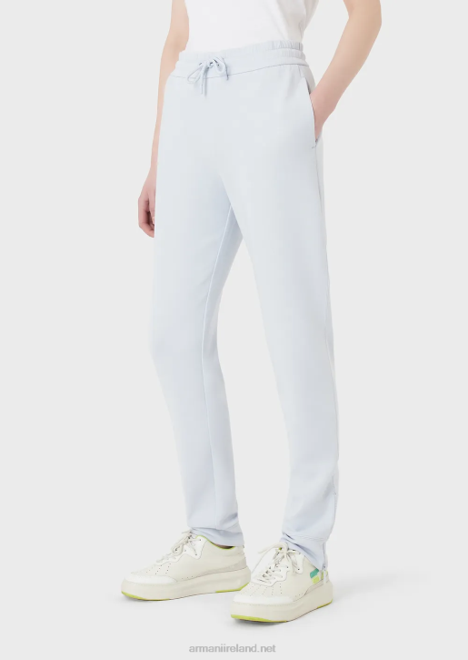 Women 086V279 Double-Jersey Trousers With Drawstring And Zip At The Hem Armani Azure