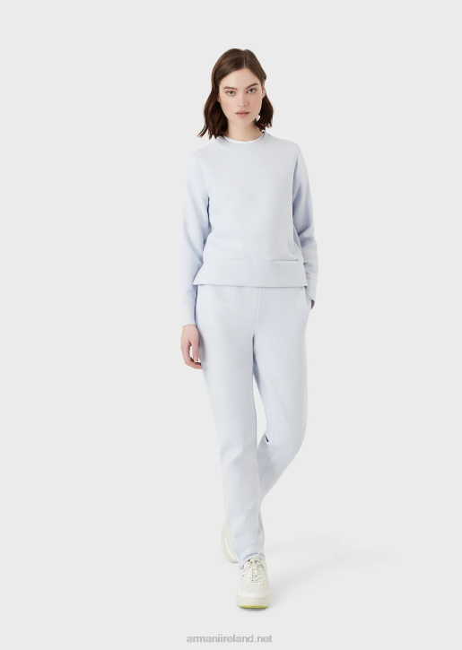 Women 086V279 Double-Jersey Trousers With Drawstring And Zip At The Hem Armani Azure