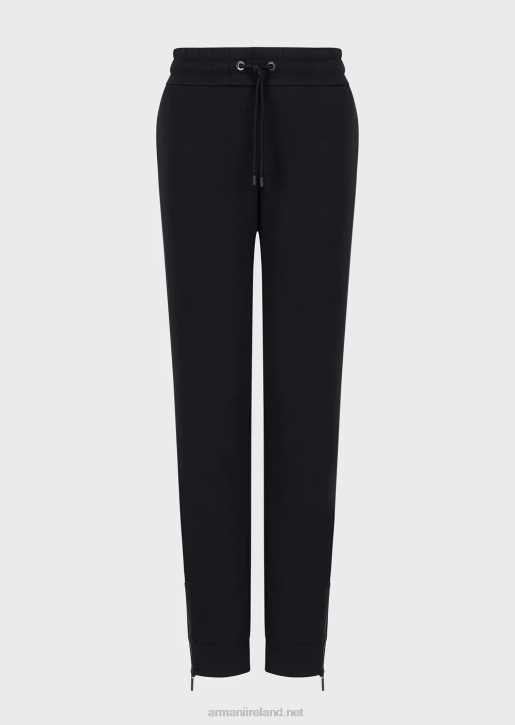 Women 086V280 Double-Jersey Trousers With Drawstring And Zip At The Hem Armani Navy Blue