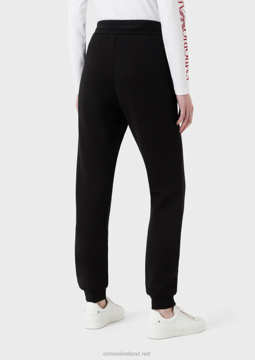Women 086V282 Double-Jersey Trousers With Embroidery Armani Black
