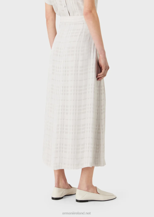 Women 086V285 Check Viscose 7/8 Culottes Armani Light Gray