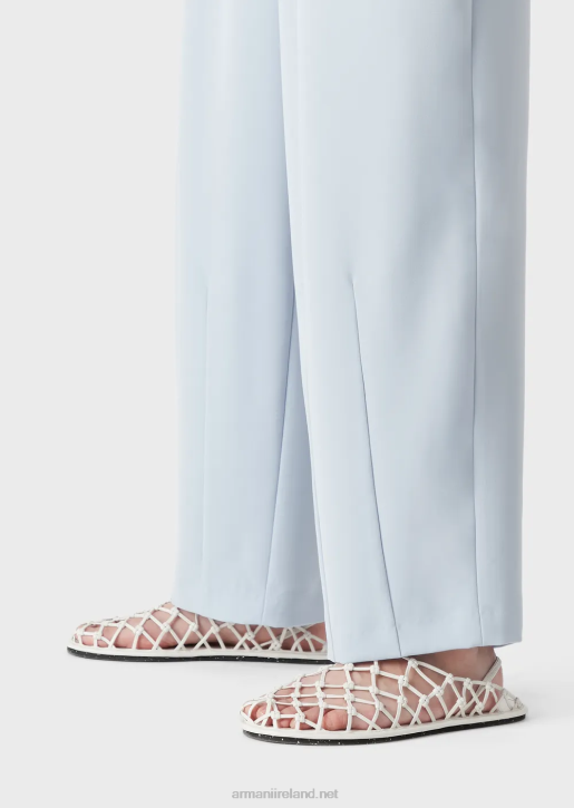 Women 086V301 Technical-Cady Trousers With Elasticated Waistband Armani Azure