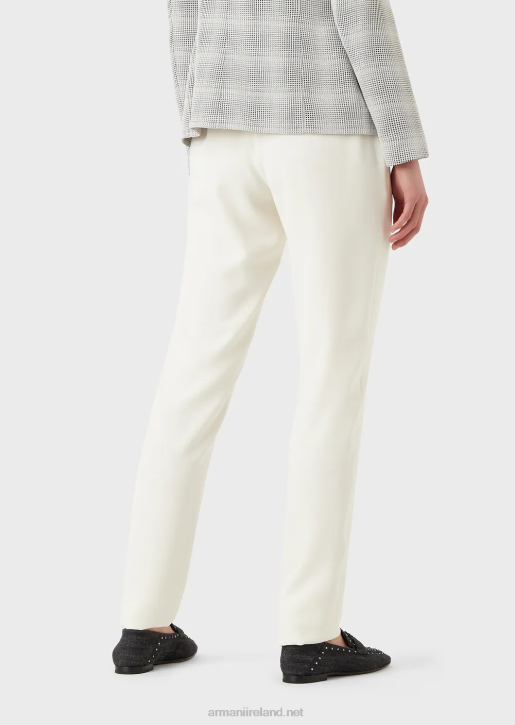 Women 086V306 Technical-Cady Cigarette Trousers Armani White