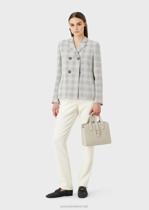 Women 086V306 Technical-Cady Cigarette Trousers Armani White