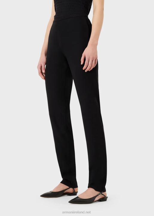 Women 086V308 Technical-Cady Cigarette Trousers Armani Black