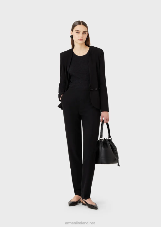 Women 086V308 Technical-Cady Cigarette Trousers Armani Black