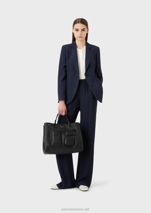 Women 086V310 Froisse Viscose Trousers With Gathered Waist Armani