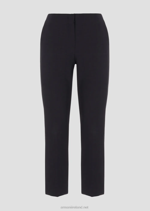 Women 086V313 Stretch Gabardine 7/8 Trousers Armani Navy Blue