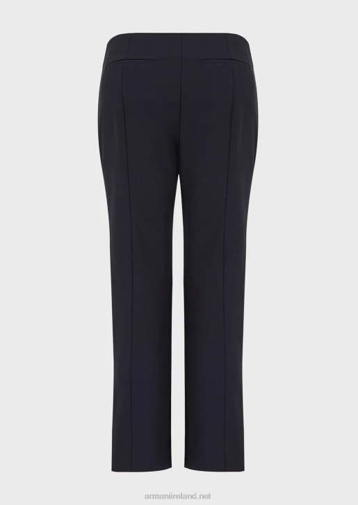 Women 086V313 Stretch Gabardine 7/8 Trousers Armani Navy Blue