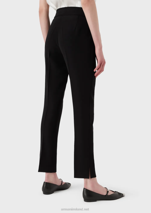 Women 086V315 Technical Cady Flared 7/8 Trousers Armani Black
