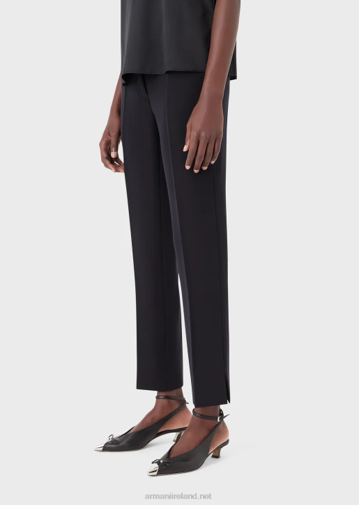 Women 086V316 Technical Cady Flared 7/8 Trousers Armani Navy Blue