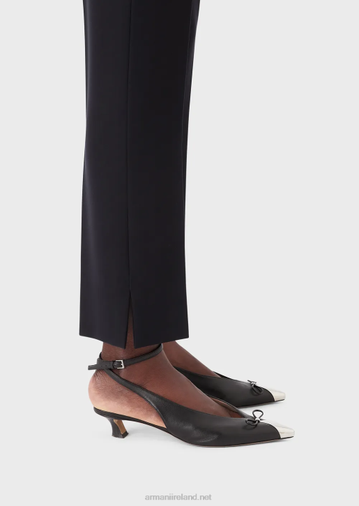 Women 086V316 Technical Cady Flared 7/8 Trousers Armani Navy Blue