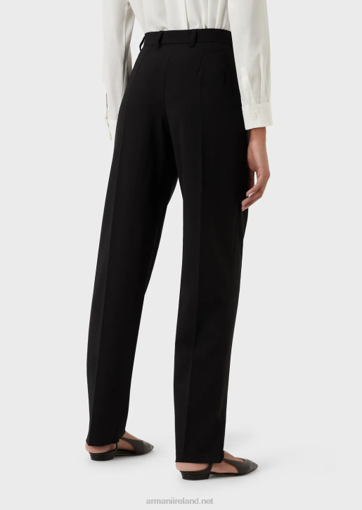 Women 086V319 Darted Trousers In Barathea Wool Armani Black