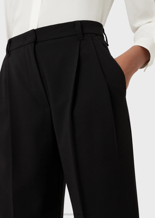 Women 086V319 Darted Trousers In Barathea Wool Armani Black