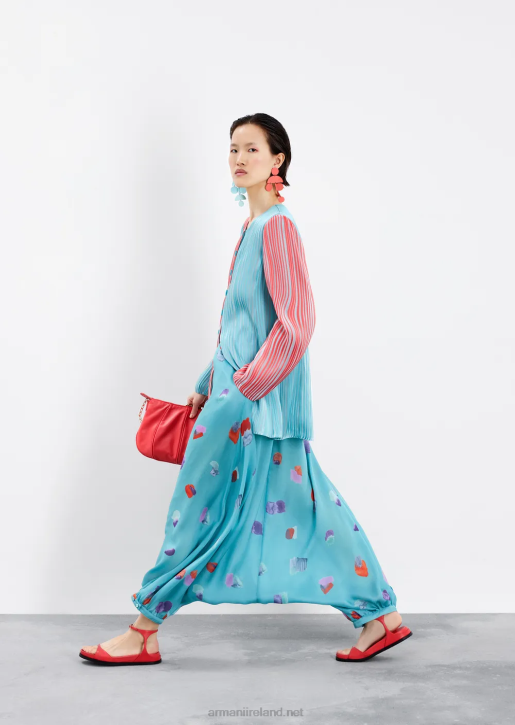 Women 086V325 Silk-Chiffon Jodhpurs With A Pictorial Print Armani