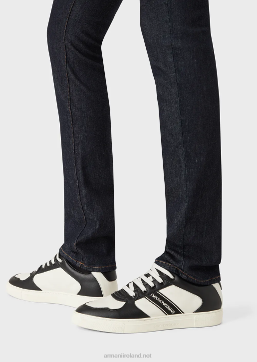 Women 086V399 J18 High-Waisted, Skinny-Leg Jeans In Mercerised Comfort Denim Armani Navy Blue