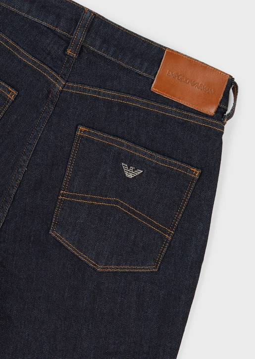 Women 086V399 J18 High-Waisted, Skinny-Leg Jeans In Mercerised Comfort Denim Armani Navy Blue