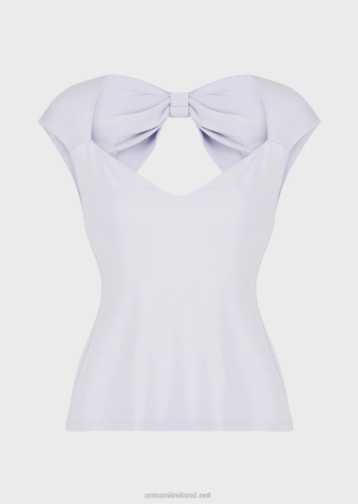 Women 086V356 Viscose-Jersey Top With Oversized Bow Armani Lilla