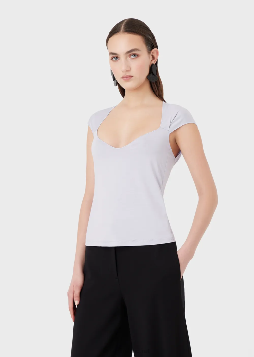 Women 086V356 Viscose-Jersey Top With Oversized Bow Armani Lilla