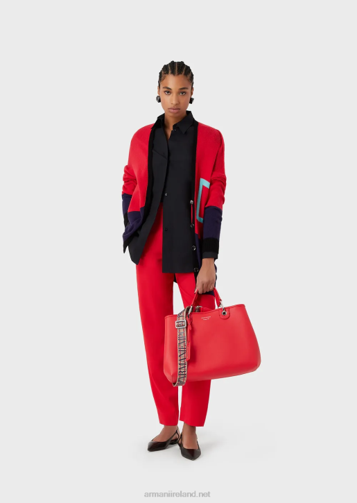 Women 086V366 Oversized Poplin Shirt With Opening Armani Navy Blue